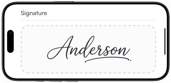 Phone capturing an electronic signature