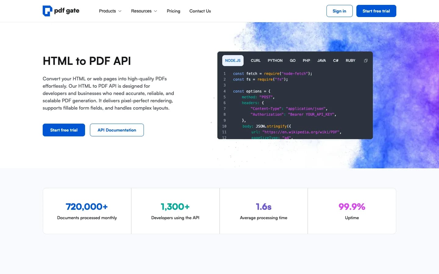 PDFGate website homepage